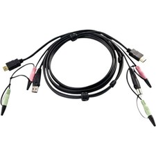 Aten - 2L7D02UH - ATEN USB HDMI KVM Cable - 5.91 ft HDMI/Mini-phone/USB KVM picture
