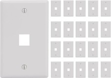 1-Port Keystone Wall Plate 25 Pack UL Listed Durable ABS Plastic Single Gang for picture