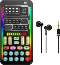 i9 Live Sound Card Set, Portable Voice Changer & Lights Board PS5, XBOX, Phone + picture