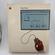 VTG Apple Macintosh Software MacDraw Floppy Disks Casette Original Packaging Box picture
