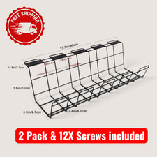 📦 2X Under Desk Cable Management Tray | Wire Cord Organizer ✨ picture