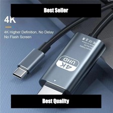 USB Type-C to HDMI 4K Cable 2m Braided TV Projection Adapter for Phone Laptop picture