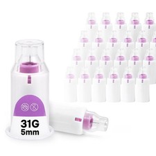 Ultra-Thin Safety Pen Tips 31G x 5mm, 100/bx, Universal Fit, Twist-On, Compact D picture