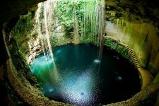 Landscape cenotes pit mexico water circle nature cave Custom Gaming Mat Desk picture