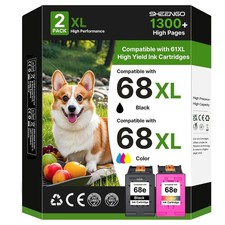 SHEENGO 68XL Ink Cartridges for HP Ink 68 Black Color Combo Pack for Envy 6155e picture