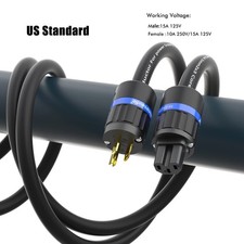 Audiophile OFC Conductor US EU Power Cable AC Supply Wire Audio Hifi Power Cord picture