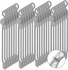 40 Pcs Silicone Cable Ties Reusable Holder Adjustable Straps Multipurpose Chargi picture