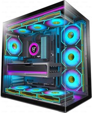HYXN H1 HYXN PC Case, PreInstalled 7 Infinity Mirror PWM ARGB Fans, ATX Mid T... picture