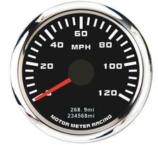 52mm GPS Speedometer Digital Odometer 120 MPH Black Dial LED Waterproof picture