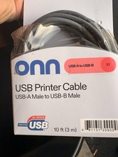 Surf Onn Printer Cable 10ft USB-A Male to USB-B Male Transfer Speed 480 Mbps picture