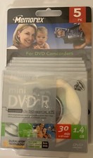 5-Pack Memorex 4X Camcorder 1.4 GB 30 Min Mini DVD-R Case Single Sided 8cm picture