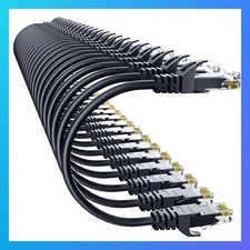 Cat 6 Ethernet Patch Cable 2 ft 10Gbps UTP 24 Pcs Black picture