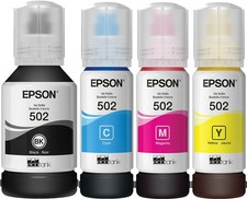 Genuine Epson 502 Ink Bottle 4 Pack for ET-2700 ET-2750 ET-3700 ET-3750 picture