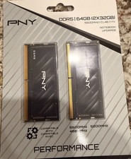 PNY 64GB (2x32GB) DDR5-5600 CL46 SODIMM Laptop RAM MN64GK2D55600-TB NEW picture