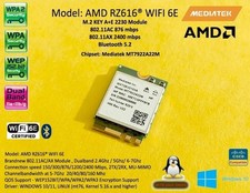AMD Mediatek RZ616 Wi-Fi 6E Bluetooth 5.2 M.2 NGFF Card MT7922 Wireless Module picture