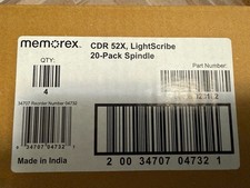 LightScribe Memorex CDR 52X Sealed Case Of Four  20 Pack Spindles Shipper box￼￼ picture
