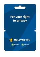 Mullvad VPN | 6 Months for 5 Devices | Protect Your Privacy 6 Months, Blue  picture