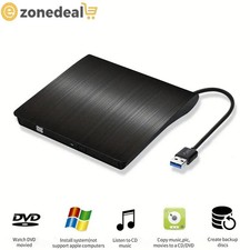 USB 3.0 Portable CD DVD, Portable for PC Laptop (Black) picture