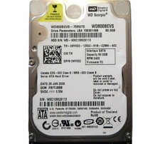 Western Digital WD800BEVS-75RST0 FBYTJBBB (WXC) Thailand 80gb 2.5