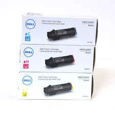 Dell H825 S2825 OEM Toner 3-Pack Cyan Magenta Yellow 4Y75H 4NRYP 1MD5G picture