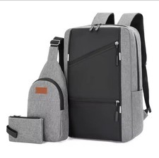 Laptop Bags  Backpacks 3 Pcs Set grey picture