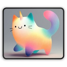 Rainbow Unicorn Cat Gaming Mouse Pad | Cute Kawaii Desk Mat picture