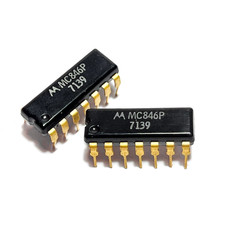 Motorola MC846P Gold-Plated Lead Logic ICs PDIP-14 (2 pcs) Rare 1971 Vintage NOS picture