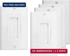 Single Gang Brush Style Opening Passthrough Low Voltage Insert Cable Wallplate,W picture