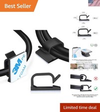 Compact 5/8” Black Adhesive Cable Clips - 120 Pack for Effortless Organization picture