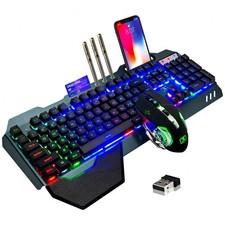XINMENG K680 Wireless Gaming Keyboard Mouse Combo 104-Key RGB Metal Panel for PC picture