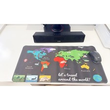 Colorful World Map Large Gaming Mouse Pad 23.6