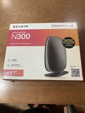 Belkin N300 Wireless Router F9K1002 UNTESTED W/ Power & Ethernet Cable Bundle picture