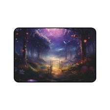 Mystic Forest Gaming Mousepad Enchanted Aesthetic Design Forest Desk Pad. picture