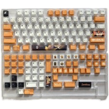 Demon Slayer Keycaps Agatsuma Zenitsu Anime PBT 128 Keys for Cherry MX Keyboard  picture