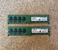 2GB 2x1GB PC2-5300 CRUCIAL CT12864AA667.K8F DDR2-667 MEMORY KIT DIMM picture