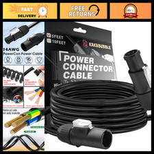 14 AWG Waterproof Power Cable - AC PowerCon Male to Female, 3-Pin Extension for picture