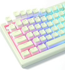 Shine through PBT Keycaps, Green Pudding Key Caps | OEM Profile Double Shot Cust picture