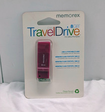 Memorex 8GB Color TravelDrive USB 2.0 Flash Drive Pink NEW SEALED Ultra Portable picture