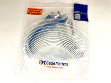 Cable Matters Snagless Shielded Cat6A 550Mhz SSTP Patch Cable (5-Pk) Blue 1Ft picture