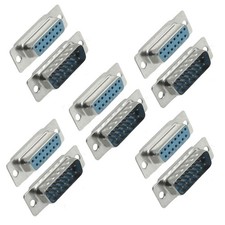 Household DB15 15 Pin Female to Male Solder Type Adapter Connectors 5 Pair picture