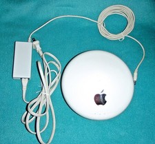 APPLE AIRPORT EXTREME WIFI HOTSPOT MODEM & POWER CORD 2003 MODEL A1034 WHITE picture