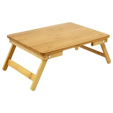 100% Bamboo Laptop Desk - Portable Folding Bed Tray Table for Workstation & Writ picture