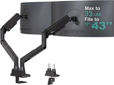 Wali Dual Monitor Arm 13-43In 33Lb Each Ultrawide Vesa 75 100 Clamp Grommet picture