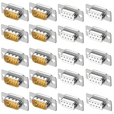 20 PCS DB9RS232 DSub Serial Solder Connector Gold Plated 9 Pin Coupler Set picture