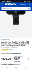 Logitech Brio Ultra HD Pro 4096 x 2160 Business Webcam w/ RightLight 3 picture