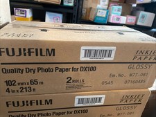 1 Case of 2 Rolls Fujifilm DX100 InkJet Paper Glossy - 4”x 213' picture