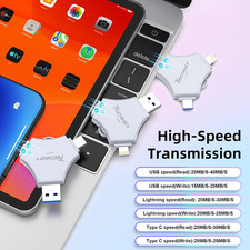 Mfi USB 3.0 Flash Drive 128GB 3-In-1 External Memory Photo Keeper for Iphone/Pc picture