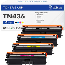 TN436 TN-436 High Yield, Toner Cartridge 4 Black Cyan Yellow Magenta picture