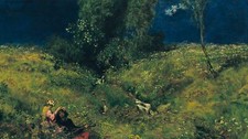 Landscape classic art traditional painting oil couple Custom Gaming Mat Desk picture