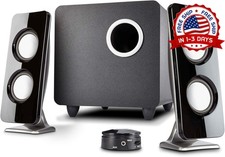 Bocinas Grandes Amplificadas Para Sala Computer TV Laptop Gamer Potentes PC HD picture